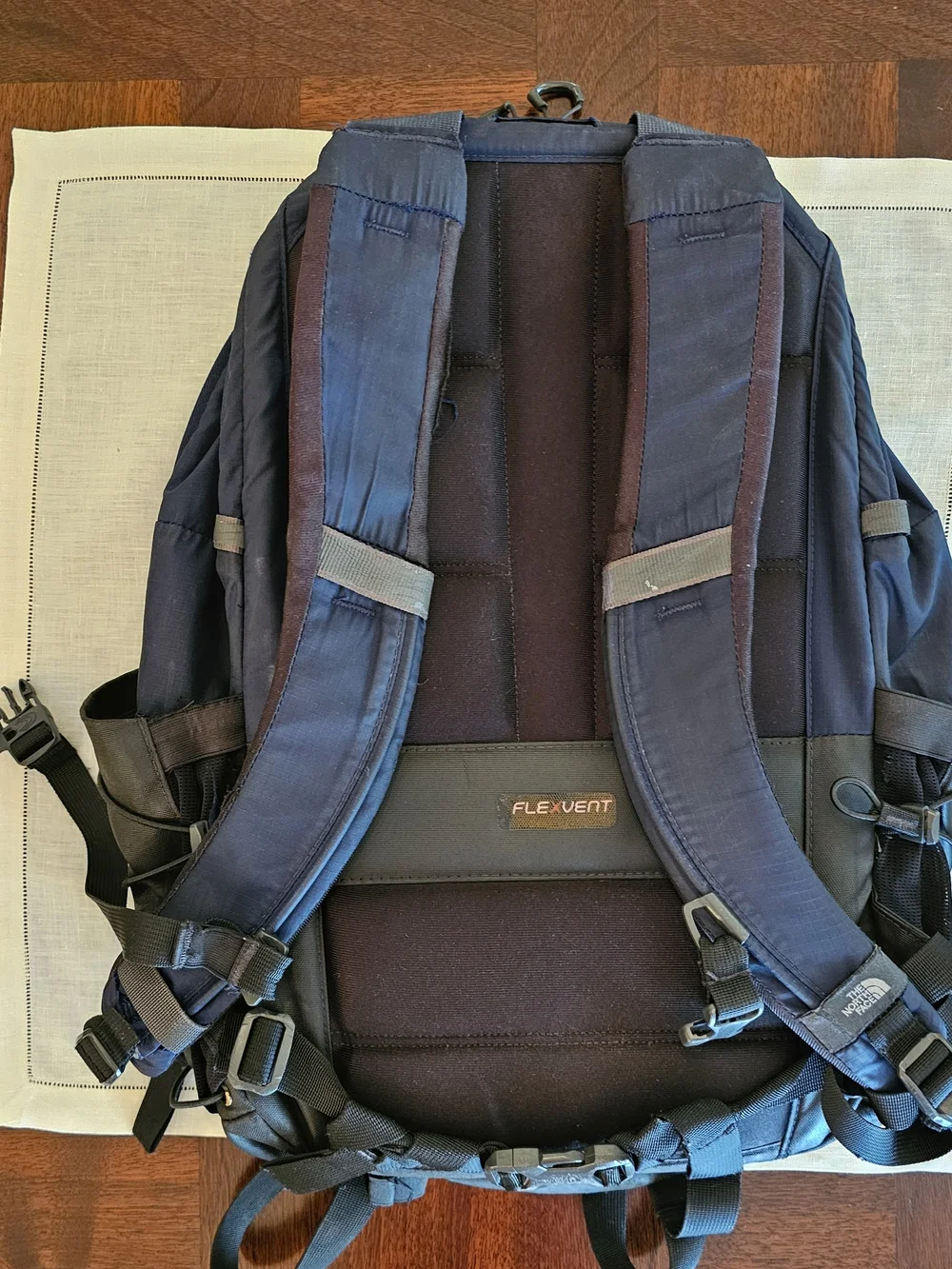 The North Face Borealis Navy Nylon Backpack Padded Straps External Pockets